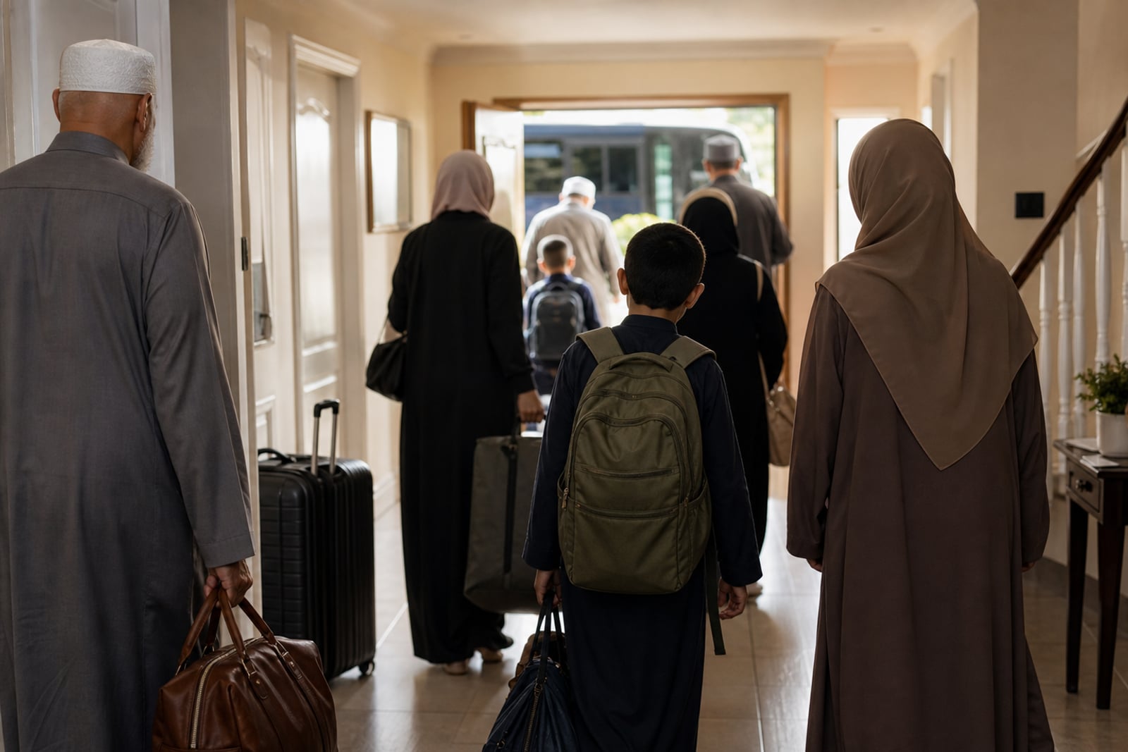 A Muslim family travelling together